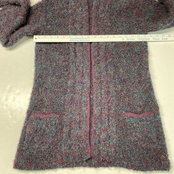 Tey-Art Alpaca Wool Blend Cardigan Sz Medium Hand-Made Sweater Peru Fuzzy Soft - Picture 5 of 11